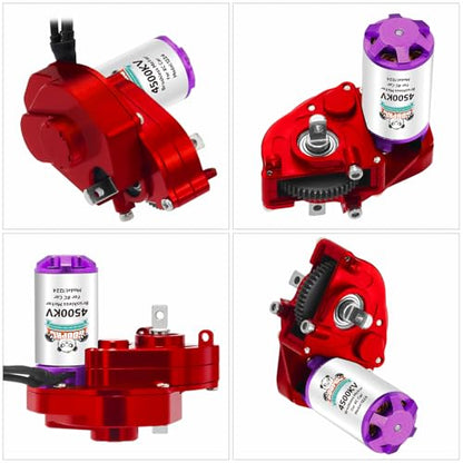 GOUPRC Upgrade 30A Brushless ESC & 1224 4500KV Brushless Outrunner Motor with Transmission for SCX24 RC Crawler Axial 1/24 RC Crawler Buggy Truck - color: Red Transmission
