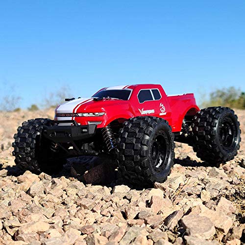Redcat Racing Volcano 16 1/16 Scale RC Monster Truck – Electric Remote Control Car with 4WD, LED Lights, 2.4GHz Radio, 2 Rechargeable Li-Ion Batteries & Charger - Red - color: Red