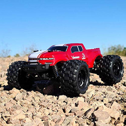 Redcat Racing Volcano 16 1/16 Scale RC Monster Truck – Electric Remote Control Car with 4WD, LED Lights, 2.4GHz Radio, 2 Rechargeable Li-Ion Batteries & Charger - Red - color: Red