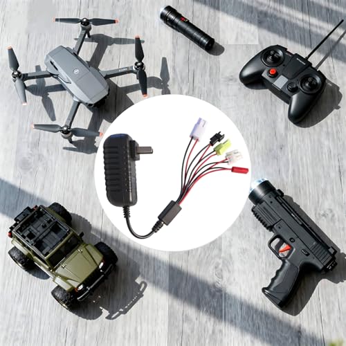 Prettyia 5 Groups of nimh Battery Chargers rc car Charger | Applicable2.4v 3.2v 4.8v 7.4v 8.4v 9.6v 10.8v 12v Fast charging Intelligent charger