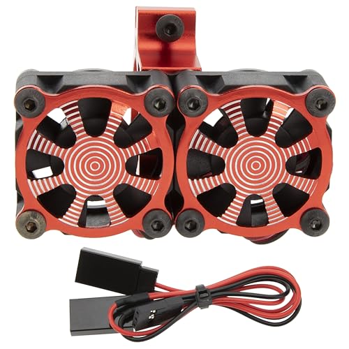 DKKY RC Motor Cooling Fan Heatsink 18000RPM 36mm for ARRMA Axial Traxxas 1/6 1/8 1/10 RC Models with 3650 Motor (Red) - color: Red