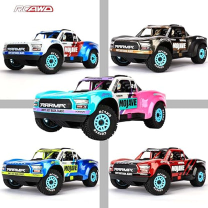 RCAWD Mojave Grom & 1/16 Slash 4X4 Pre-Glued Wheel Tire Set, 12mm Hex Adapter 4mm for Traxxas & ARRMA Balance Grip & Durability Nylon Rubber Upgrade Parts All Terrain Adaptation 4pcs Blue - color: Blue