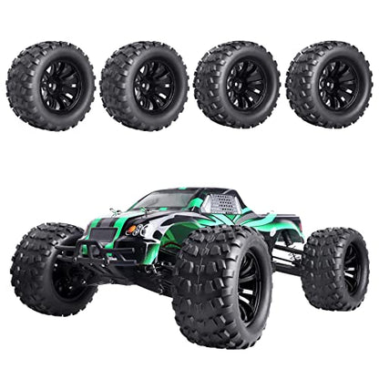 Hobbypark 2.8 12mm Hex RC Truck Wheels and Tires for 1/10 Scale Traxxas Stampede VXL Hoss 4x4 Redcat Volcano Epx Pro S30 Monster Truck fit 2S 3S Brushless Models