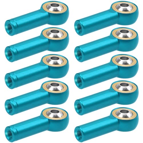10Pack Vgoohobby Aluminum CW CCW M3 Link Rod Tie Rod End Ball Head Joint Holder 26mm Compatible with Axial Redcat HSP Traxxas HPI 1/10 RC Car Truck DIY Robot Boat Airplane (Blue) - color: Blue
