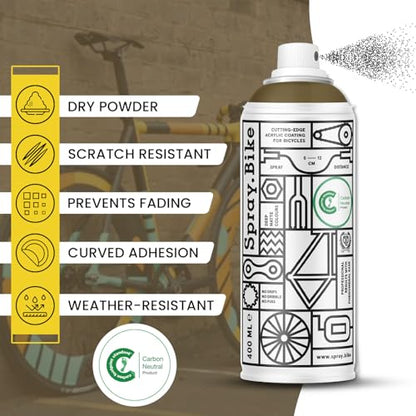 Spray.Bike Spray Paint - Eagle (Muted Olive Brown) | Designed Mainly for Bicycles | Multi-Use Acrylic Spray Paint for Metal, Plastic | High Coverage Bike Paint, 400ml - color: Eagle