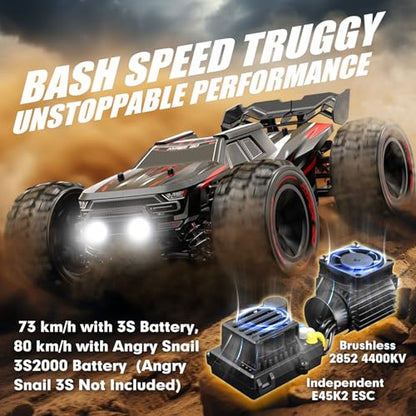 HYPER GO H14BM V3 1/14 Brushless RC Cars for Adults Fast 50 mph, RC Trucks 4X4 Offroad Waterproof, Electric Powered High Speed RC Car, Fast Extreme RC Truggy with 3S Battery for Snow Sand