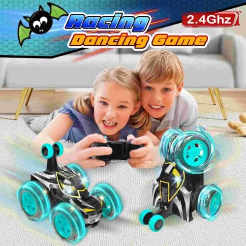 Kids Toys Bat RC Car for Boys 4-7 - Cool Bat Monster Remote Control Crawler Toy 360° Flip Fast Stunt & 4WD Light Up Wheel - Fun Boy Gift Idea for Birthday Chirstmas Stuff Age 3 4 5 6 7 8 - color: Bat