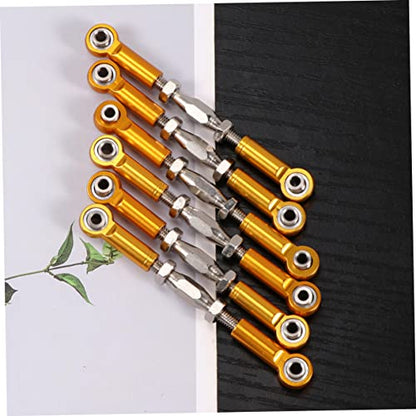 Toddmomy 6pcs Adjustable Turnbuckle Rod Kit Rod Links for Rc Truck CNC Machined Easy to Install - color: Yellow