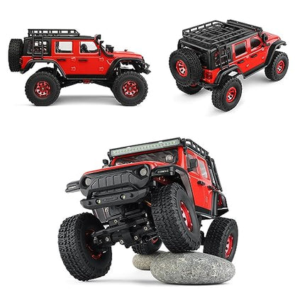 HTLNUZD 1/24 RC Truck 2428 4WD Electric RC Rock Crawler with LED Light 130 Carbon Brush Motor 3KM/H All Terrain Off Road Racing Car for Christmas,Festival Gift