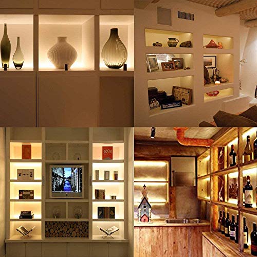 Premium LED Light Strips Kit: 6 x 12 Linkable Bars + Rocker Switch for Warm White Ambient Lighting in Cabinets, Closets, Shelf, Display Case, Showcase Lighting, 3000K Warm White | 3000K Warm White, PCB Cabinet Lighting for Kitchen Shelf, Display Case, Boo