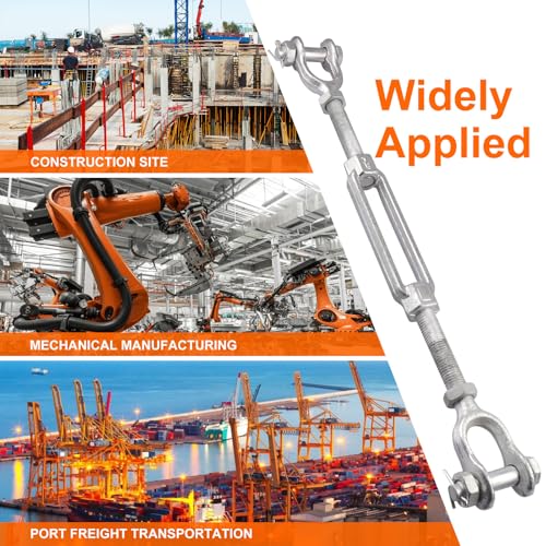 7/8 x 6 Inch Turnbuckle Forged Galvanized Steel Jaw and Jaw Turnbuckles for Cable Rail Rigging Rope Chain 7,200 lbs Working Load Limit, 1PCS (7/8" X 6") - size: 7/8" X 6"