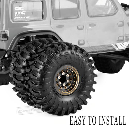 1.0 Beadlock Dually Wheels and Tires for 1/24 1/18 RC Crawler Car SCX24 TRX4M,Soft Mud Tires 1.0 Beadlock Tires Set Brass 1.0 Beadlock Wheels Double Wheels,4pcs,Style3 - style: Style3(4pcs)