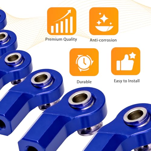 6PCS M3 Tie Rod End Joint Bend Ball Head Holder Linkage Aluminum 4.8mm Ball Cup Compatible with 1/10 Axial SCX10, Traxxas TRX-4, Tamiya CC01, Redcat Gen7, HSP RC Crawler/Trucks (Blue) - color: Blue
