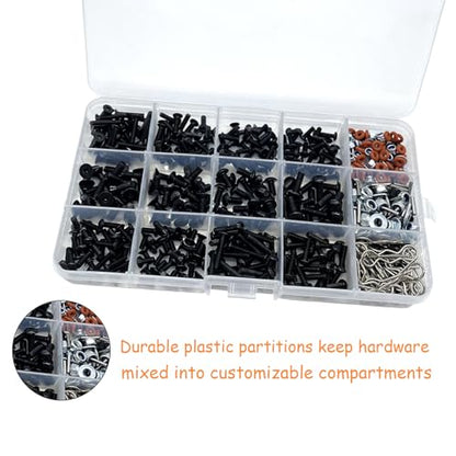 520pcs Universal RC Screw Kit Screws Assortment Set, Hardware Fasteners for Traxxas Redcat Arrma Axial RC4WD HSP HPI SCX10 Losi 1/8 1/10 1/12 1/16 Scale RC Crawler Cars Trucks