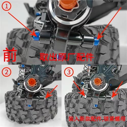 Compatible with X-MAXX 1/5 RC for Buggy Truck Upgrade Parts Metal Threaded Suspension Hinge Pins A-arm Pins and M3 Nut RC Car Accessories