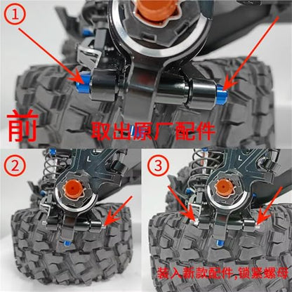Compatible with X-MAXX 1/5 RC for Buggy Truck Upgrade Parts Metal Threaded Suspension Hinge Pins A-arm Pins and M3 Nut RC Car Accessories