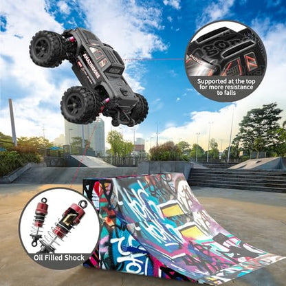 20208 1/20 Scale Brushless Fast RC Cars for Adults, Max 45KMH High Speed Moster RC Buggy,Hobby RC Trucks 4X4 Offroad,All Terrain RTR Remote Control Car with 2 Bettery
