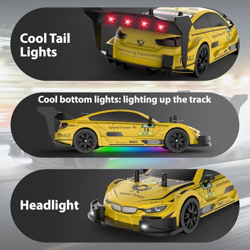 RC Drift Car 1/20 Scale 2.4GHz 4WD Remote Control Cars with Led Lights 22KM/H High Speed &1/28 Scale Gesture Sensing RC Stunt Cars Toys for 6-12 Years Old Boys Girls