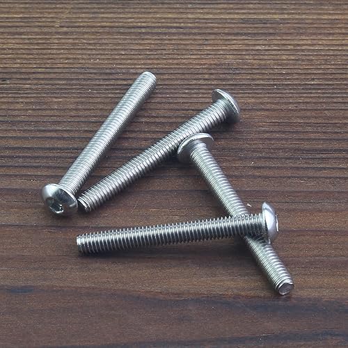 HELIFOUNER 100 Pieces M3 x 25mm, Thread Pitch 0.5mm, 304 Stainless Steel (18-8) Button Head Socket Cap Screws, Fully Threaded - size: M3 x 25mm