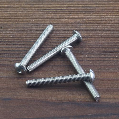 HELIFOUNER 100 Pieces M3 x 25mm, Thread Pitch 0.5mm, 304 Stainless Steel (18-8) Button Head Socket Cap Screws, Fully Threaded - size: M3 x 25mm
