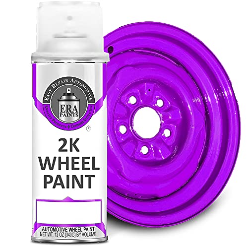 ERA Paints Purple Wheel Paint With Omni-Curing Catalyst Technology - 2K Aerosol Glossy Finish With High Temp Resistance And Extreme Durability Against Color Fade And Chemicals Like Brake Fluid - color: Purple 2K Spray Paint Only
