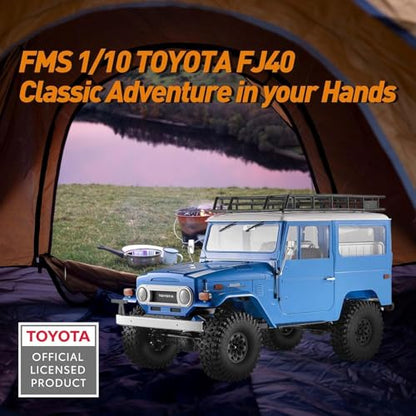 FCXㅤ FMS 1/10 RC Crawler FJ40 S Toyota Land Cruiser, Model Car Hobby 4x4 Offroad RC Rock Crawler with Remote Control Lighting, 550 Motor for Adults, RS (Yellow) - color: Yellow