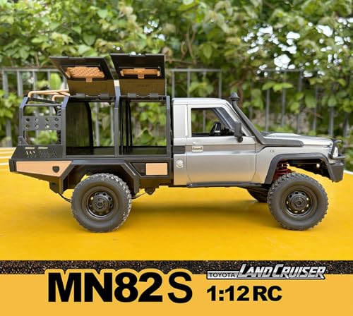 MN82S RC Crawler 1/12 Scale Remote Control Rock Crawler RC Truck 4x4 | Toyota Land Cruiser All Terrain Car Off-Road RTR 280 Motor Full Proportional Hobby Vehicle for Adult
