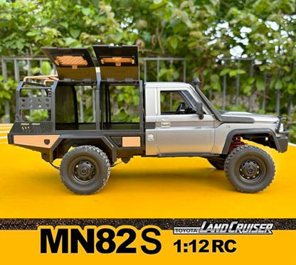 MN82S RC Crawler 1/12 Scale Remote Control Rock Crawler RC Truck 4x4 | Toyota Land Cruiser All Terrain Car Off-Road RTR 280 Motor Full Proportional Hobby Vehicle for Adult