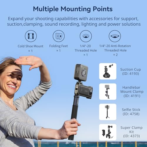SMALLRIG Cage for Insta360 X4, Aluminum Protective Case for Insta 360 X4 with Silicone Lens Cover, Built-in Cold Shoe and 1/4"-20 Anti-Deflection Threaded Hole - 4278 - style: for Insta360 X4