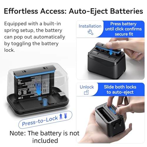 Dual Channel Battery Charger for Insta360 X4 Air, 10W Fast Charging Box LED Indicator Smart Batteries Storage Charging HUB for 360 X4 Air.