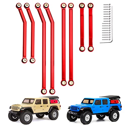 High Clearance Front Links Set for Axial SCX24 Gladiator AXI00005, 8PCS (Red) - color: Red