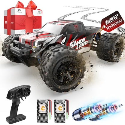 DEERC 9300E Remote Control Car High Speed RC Cars for Kids Adults 1:16 Scale 40 KM/H 4WD Off Road Monster Trucks,2.4GHz All Terrain Toy Trucks with 2 Rechargeable Battery