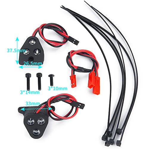 MOHERO RC Car LED Light Kit - Front & Rear Light Kits - Headlight Taillights Set for 1/8 Typhon 6S 4WD BLX Buggy TLR Tuned Upgrade Parts