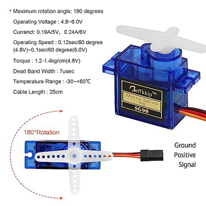 4Pcs SG90 9g Micro Servos for RC Robot Helicopter Airplane Controls Car Boat - style: 4PCS