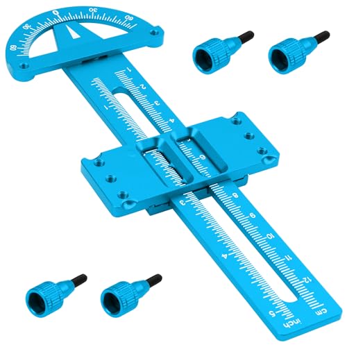 Aluminum Shock Synchronizer Ruler Balance Measurement Tool Compatible with 1/10 1/12 Axial SCX10 TRX4 Tamiya TT02 TT02 CC01 MST XV01 TF2 RC Car (Blue) - color: Blue