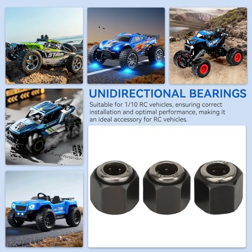 3Pcs RC Car Engine Parts, 12mm/0.47in Diameter Hex Nut One Way Bearing R025 Upgrade Part Accessory for VX 16 18 21 SH Engines, Compatible with 1/10 RC Cars