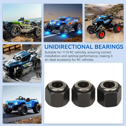 3Pcs RC Car Engine Parts, 12mm/0.47in Diameter Hex Nut One Way Bearing R025 Upgrade Part Accessory for VX 16 18 21 SH Engines, Compatible with 1/10 RC Cars