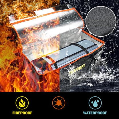 TMEOIIPY Ebike Battery Bag, Fireproof Large Capacity for Charging | 3-layer fireproof ebike battery bag for safe indoor charging & storage, protects against overheating. - style: 22 X 9.5 X 9.5in
