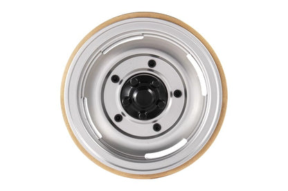 1.9" Aluminum Beadlock 4-Slot Road Wheels with Brass Weights for 1/10 RC Crawler Upgrade, Compatible with FMS FCX10, SCX10,TRX4,TRX6(2pcs) Silver - color: Silver