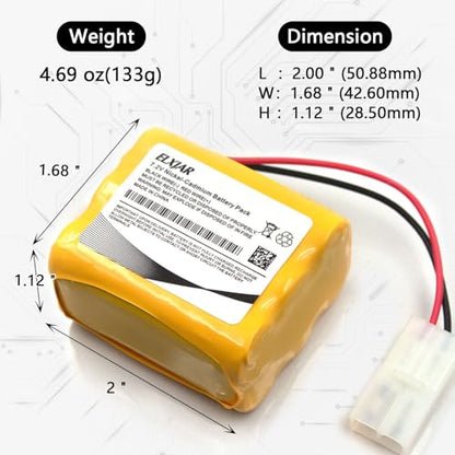 (2-Pack) 7.2V 800mAh Ni-Cd Battery with Tamiya Plug and USB Charger | Fits HT-3826, HT-3827, HT-2879, HT-2873 and HT-2874 compatible RC cars, trucks, boats and tanks.