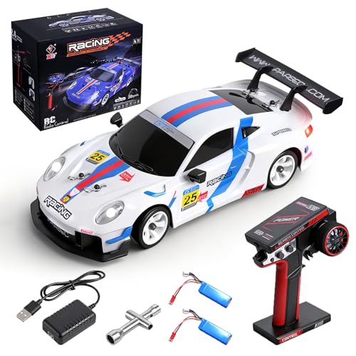 WLtoys 284191 RC Drift Cars, 1:28 Scale 4WD RTR High Speed 30KPH Racing Car | Drifting Car with LED Light and Gyroscope, Professional Chassi, Independent suspension, 2.4G RC Car with Dedicated Drift Tire
