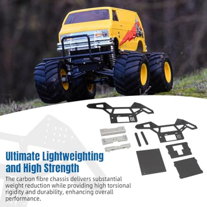 for Tamiya Lunchbox 3mm Carbon Chassis Kit Performance RC Upgrade | Upgrade RC truck for lightweight 3mm carbon chassis kit featuring adjustable geometry precision steering alloy components.