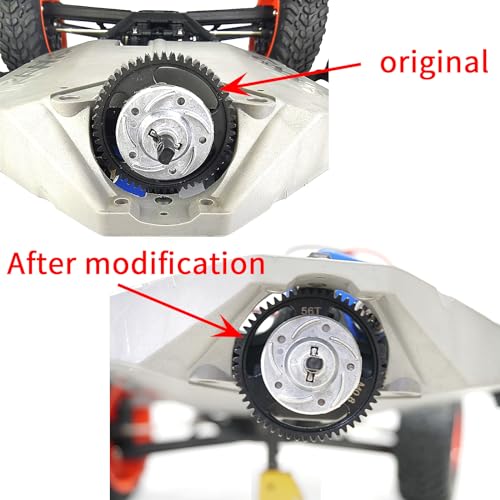 Carbon Steel 56T Spur Main Gear 32P 0.8M for 1/10 Tra-xxas Slash | Platinum Rustler Stampede 4x4 VXL 2WD Jato Rally E-REVO Summit T-Maxx - size: 56T