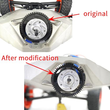 Carbon Steel 56T Spur Main Gear 32P 0.8M for 1/10 Tra-xxas Slash | Platinum Rustler Stampede 4x4 VXL 2WD Jato Rally E-REVO Summit T-Maxx - size: 56T