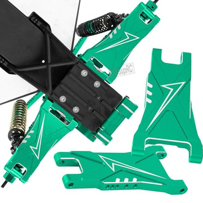 Aluminum for Upgrades Parts 1/10 Slash 2WD VXL/Slash 2WD,Front&Rear Suspension A Arms w/Tie Bar (Only for Slash) Hops Up,Green - color: Green(for 1/10)