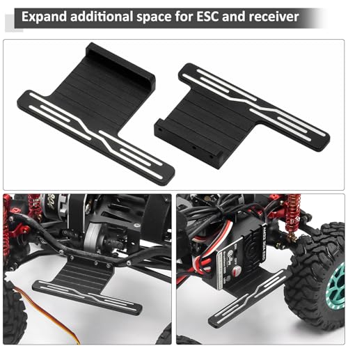 2204 2400KV Brushless Outrunner Motor with Transmission & 30A Brushless ESC Electric Speed Controller and RC Side Pedal Plates for Axial SCX24 1/24 Remote Control Car Crawler Truck (Titanium) - color: Titanium, With Side Pedal