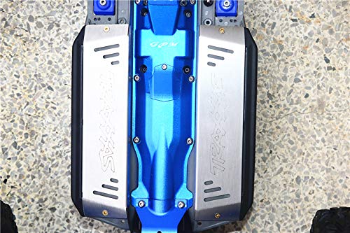 GPM 13PC Set Upgrades Aluminum 3D Skid Plate for Middle of Chassis for 1/10 E-Revo Vxl Brushless（86086-4） RC Cars