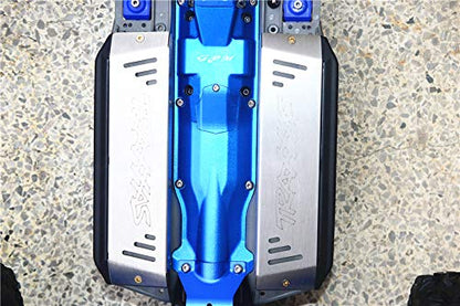 GPM 13PC Set Upgrades Aluminum 3D Skid Plate for Middle of Chassis for 1/10 E-Revo Vxl Brushless（86086-4） RC Cars