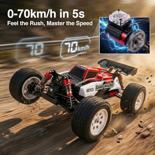 VoleRusher 2026 Upgraded 1/10 RC Cars for Adults, 4WD Brushless Truck, 1001 | RC Cars 1/10 Jaibaile 1001, Gyro 4WD Remote Control Monster Truck, 70+KM/H High Speed Off Road, RTR, Gifts for Men Boys