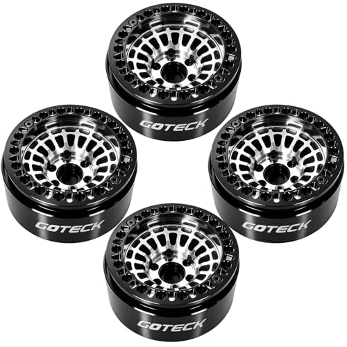 GOTECK RC Rims 1.9 Inch Beadlock Wheel Negative Offset -10mm CNC Aluminum Wheel Rim Wheel Hub 4pcs-Set for Axial SCX10 Pro TRX4 VS4-10 Gen8 RC4WD 1/10 RC Crawler Car - color: Gs11